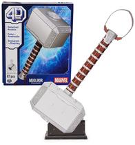 Kit de modelos de quebra-cabeça 3D 4D Build Marvel Mjolnir Thor Hammer 87 unidades