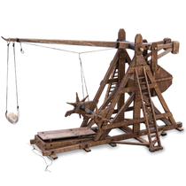 Kit de modelos de quebra-cabeças de madeira 3D YAQUMW The Mini Counterweight Trebuchet Europe Medieval Siege Equipment Chariot Catapult para adultos