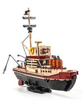 Kit de modelos: Fishing Boat Shark Ship com 3 bonecos, 592 unidades DAHONPA Kit de modelos: Fishing Boat Shark Ship com 3 bonecos, 592 unidades DAHONPA