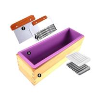 Kit De Molde De Sabão De Silicone Flexível De 42 Oz DIY Retangular Cortador De Cauda De Sereia Feito