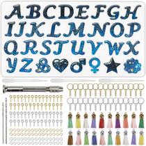 Kit de Molde para Chaveiro de Letras em Resina KH866 167 Peças Kit de Molde para Chaveiro de Letras em Resina KH866 167 Peças