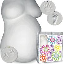 Kit de Moldes de Barriga de Barriga de Gravidez Kit de Gravidez, Maternidade de Gravidez, Impressão de Mão do Bebê e Produto de Pegada, 5 Rolos de Gesso e 2 Sacos de Argila de Modelagem