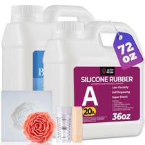 Kit de Moldes de Silicone LET'S RESIN 72oz, Borracha de Silicone Platina 20A Não Tóxica para Moldes, Iniciantes, Silicone Líquido Ideal para Fundição de Resina, Moldes 3D, Mistura 1:1 por Peso, Translúcido