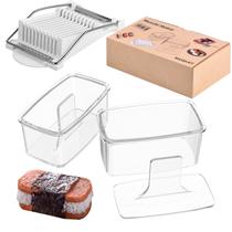 Kit de moldes Musubi MIUQILAIY Clear, 3 peças com cortador de carne para almoço