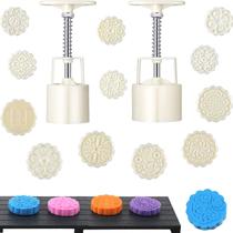 Kit de moldes para bombas de banho Boao Moon Cake Press com 12 carimbos x14 Kit de moldes para bombas de banho Boao Moon Cake Press com 12 carimbos x14