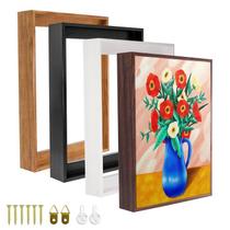 Kit de Moldura Flutuante para Tela 12" x 12" 3,2 cm de Profundidade Marrom-Claro