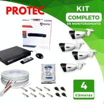 Kit de Monitoramento, CFTV e Vigilância com 4 câmeras em HD 720p - Protec