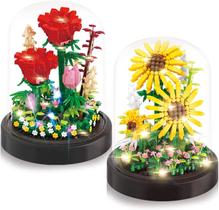 Kit de Montagem de Flores JESGO Girassol e Rosa com Luz LED