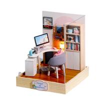 Kit De Montagem De Mini Casa De Bonecas De Madeira DIY, Quebra-Cabeça 3D Com Capa Protetora,