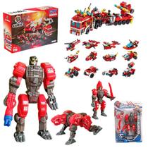 Kit de Montagem e Ação: City Bombeiro E Robô Transformável