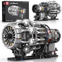 Kit de Montagem Mould King 10216 Motor Turbina a Jato Motorizada