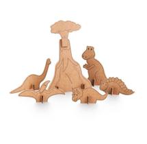 Kit de Montar e Pintar Dinossauros em Papelão - Eu amo Papelão