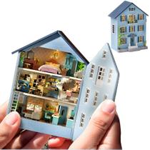 Kit de móveis de casa de bonecas de madeira em miniatura DIY Montidey MoLAN