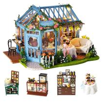 Kit de móveis Dollhouse TuKiie Rose Garden Tea House 1:24 Kit de móveis Dollhouse TuKiie Rose Garden Tea House 1:24