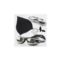 Kit de natação 4 em 1, óculos antiembaçantes com proteção UV