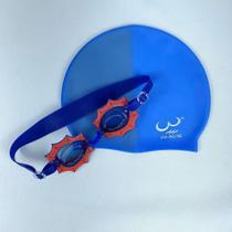 Kit De Natação Com Touca De Silicone e Óculos Para Crianças Menino ou Menina