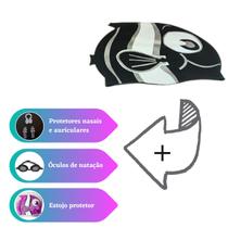 Kit De Natação Infantil Touca Peixinho + Óculos + Protetores Kit De Natação Infantil Touca Peixinho + Óculos + Protetores