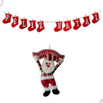 Kit De Natal Enfeite De Porta Papai Noel Xadrez E Varal Decorativo Botinhas Vermelhas Kit De Natal Enfeite De Porta Papai Noel Xadrez E Varal Decorativo Botinhas Vermelhas