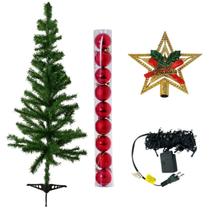 Kit De Natal Para Espaços Pequenos Árvore 120cm + Pisca-pisca + Enfeites E Iluminação De Fim De Ano - Bolas E Estrela Kit De Natal Para Espaços Pequenos Árvore 120cm + Pisca-pisca + Enfeites E Iluminação De Fim De Ano - Bolas E Estrela