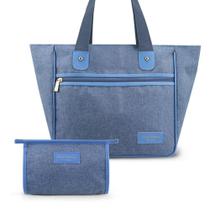Kit De Necessaire E Bolsa Joy - Jacki Design Azul Kit De Necessaire E Bolsa Joy - Jacki Design Azul