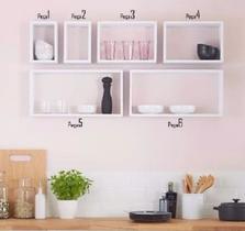 Kit De Nichos 6 Peças Mdf Branco Decoração