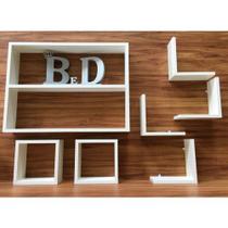 Kit De Nichos / Prateleira 7 Peças Mdf 15mm Brancotx