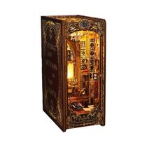 Kit De Nook De Livros DIY Em Madeira Mini Casa De Bonecas Modelo De Quebra-Cabeça 3D Estante De