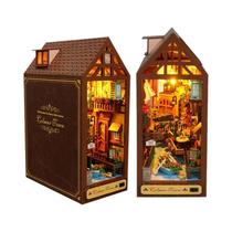 Kit De Nook De Livros DIY Em Madeira Mini Casa De Bonecas Modelo De Quebra-Cabeça 3D Estante De