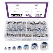 Kit de nozes Sweet 250 unidades de aço inoxidável 304, porcas de nylon M3-M12 Kit de nozes Sweet 250 unidades de aço inoxidável 304, porcas de nylon M3-M12