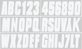 Kit de Números de Registro para Barcos Hardline Vinil Branco 3" Kit de Números de Registro para Barcos Hardline Vinil Branco 3"