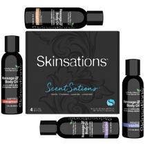Kit de óleo de massagem Skinsations com aromas naturais 60mL x4 Kit de óleo de massagem Skinsations com aromas naturais 60mL x4