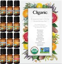Kit de Óleos Essenciais Orgânicos Cliganic USDA - Aromaterapia TOP 12