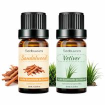 Kit de Óleos Essenciais Sedbuwza Sândalo e Vetiver 2x10ml