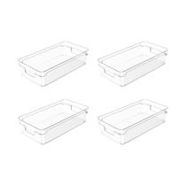 Kit de organizador de armários Ou 4 peças 30x15x7 Linha Clear