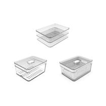 Kit de organizadores de geladeira Ou 3 peças 2,2L Linha Clear Fresh Kit de organizadores de geladeira Ou 3 peças 2,2L Linha Clear Fresh