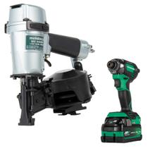 Kit de pacote Metabo HPT Pneumatic Roofing Nailer + 18V Impact Driver Kit de pacote Metabo HPT Pneumatic Roofing Nailer + 18V Impact Driver