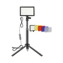 Kit De Painel De Luz De Vídeo Para Fotografia Led Rgb Com Tripé Para Transmissão Ao Vivo Lâmpada De