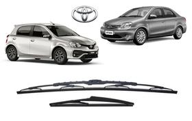 Kit de Palhetas para Limpador de Parabrisa Dianteiro + Traseiro Toyota Etios Hatch