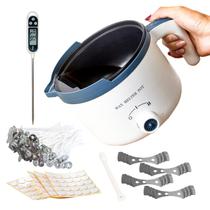 Kit de panela elétrica para derreter cera Ksedcon com termômetro 110 V Kit de panela elétrica para derreter cera Ksedcon com termômetro 110 V