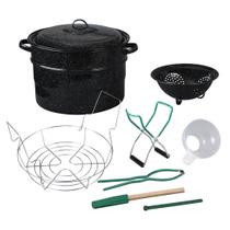 Kit de Panela para Conservas Granite Ware de 21 Quartos com 9 Peças Kit de Panela para Conservas Granite Ware de 21 Quartos com 9 Peças