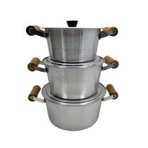 Kit de Panelas Alumínio Grosso - Alça 3 peças com Tampa Kit de Panelas Alumínio Grosso - Alça 3 peças com Tampa