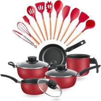 Kit De Panelas Elegan 17 Peças Dona Chefa Vermelho