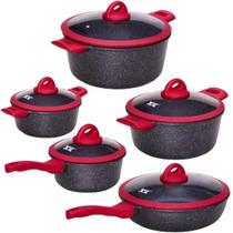 Kit De Panelas Funcionais E Coloridas Com Cor Preta Com Vermelho Perfeito Para Presente De Natal Pronta Entrega