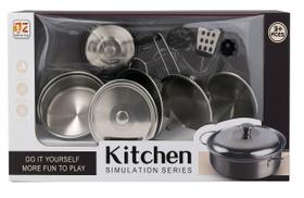 Kit de Panelinhas de Brinquedo em Aço Inoxidável Conjunto de Utensílios de Cozinha Infantil Kit de Panelinhas de Brinquedo em Aço Inoxidável Conjunto de Utensílios de Cozinha Infantil