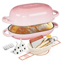 Kit de Panificação em Ferro Fundido 5QT Umite Chef, Rosa Kit de Panificação em Ferro Fundido 5QT Umite Chef, Rosa