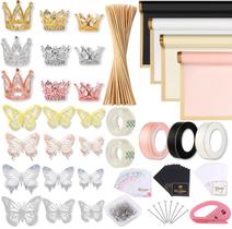 Kit de papel de embrulho Bouquet Majreey Floral 80 folhas com acessórios