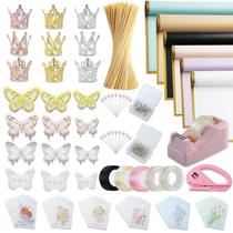 Kit de Papel de Embrulho Floral XEUZK - 120 Folhas Impermeáveis