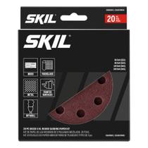 Kit de papel de lixar SKIL de 20 peças misto de 5 polegadas 60/80/120/240 grãos Kit de papel de lixar SKIL de 20 peças misto de 5 polegadas 60/80/120/240 grãos