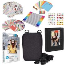 Kit de papel fotográfico HP 2x3 Premium Zink (pacote com 50) com álbum e estojo