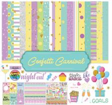Kit de Papel Scrapbook Dupla Face Coleção Confete Pastel 30x30cm com Folha de Adesivos - 16 Páginas Multicolor - Inkdotpot Kit de Papel Scrapbook Dupla Face Coleção Confete Pastel 30x30cm com Folha de Adesivos - 16 Páginas Multicolor - Inkdotpot